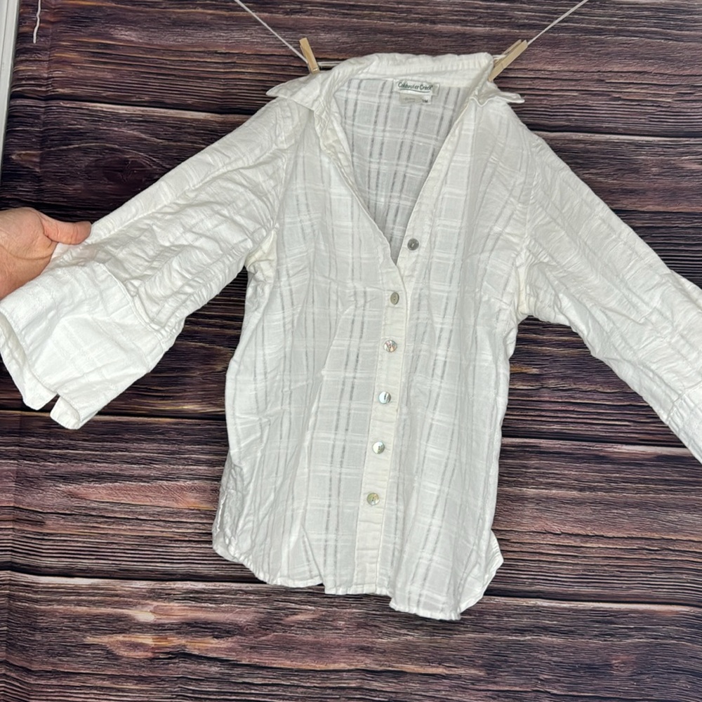 LINEN BUTTON UP - Picture 2 of 3